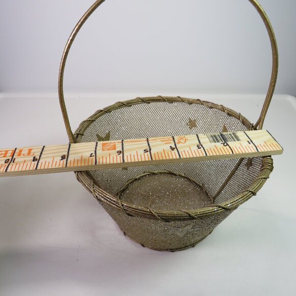 Star-y Champagne Gold Wire Basket (Glittered in Silver) very sturdy - Picture 8 of 10